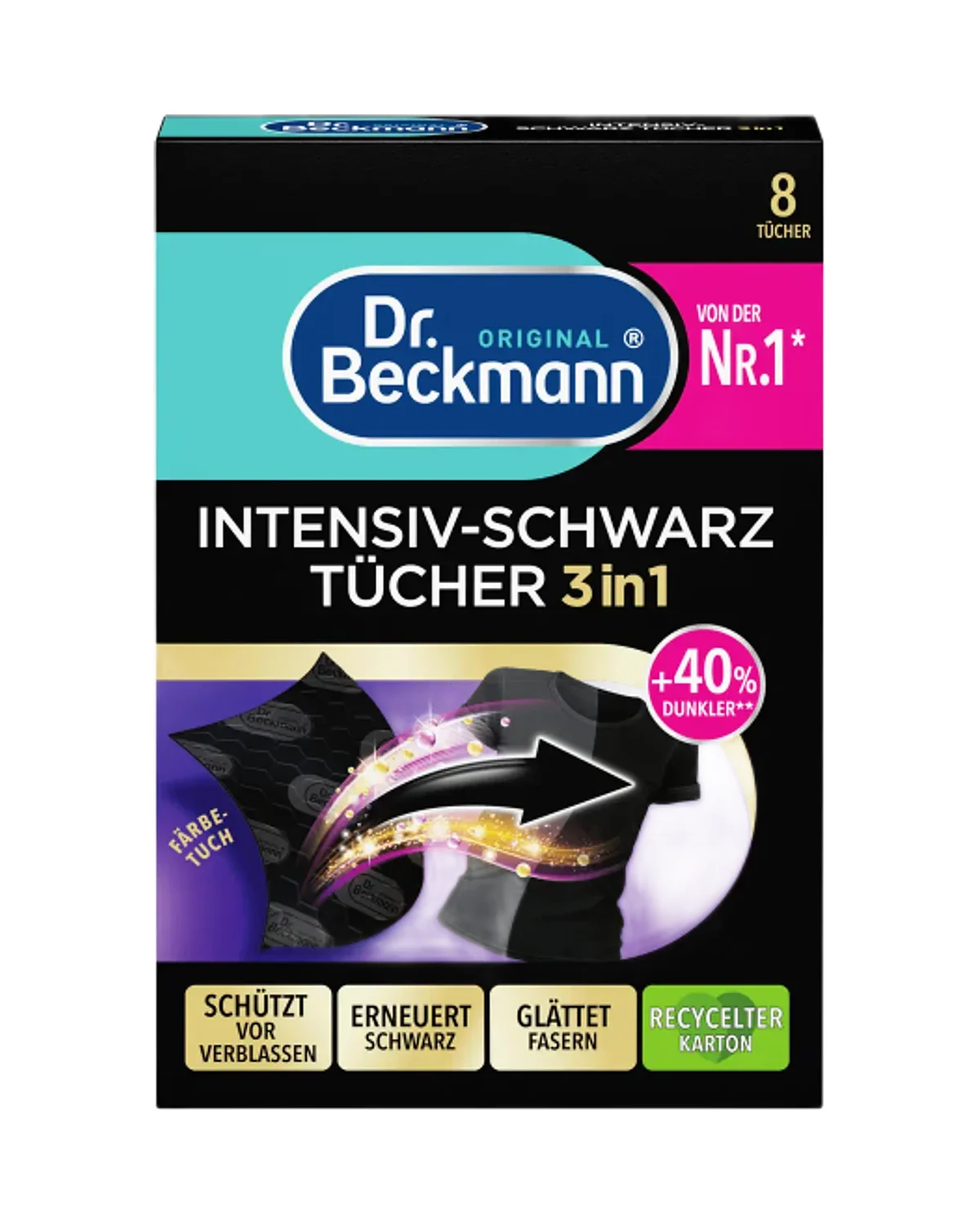 Dr. Beckmann Intensive Black Colour-Refresh Cloths 6 cloth