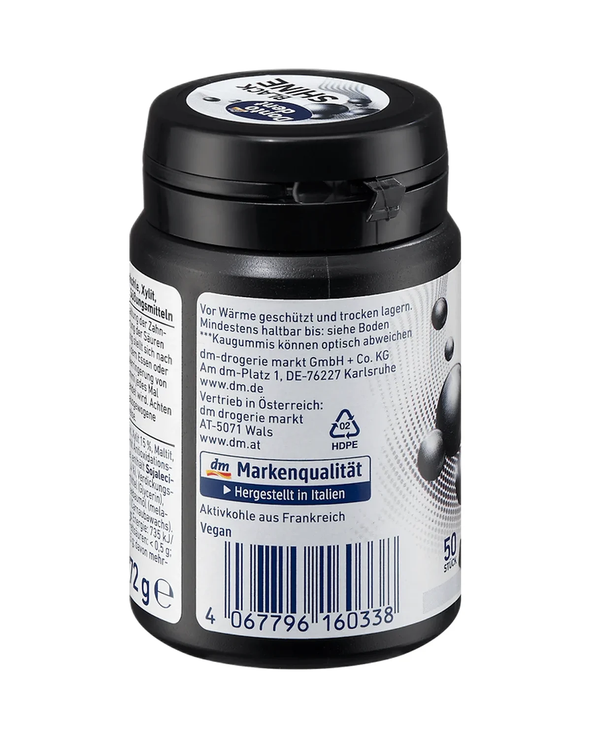 علكة Dontodent Black Shine، عبوة 50 قطعة