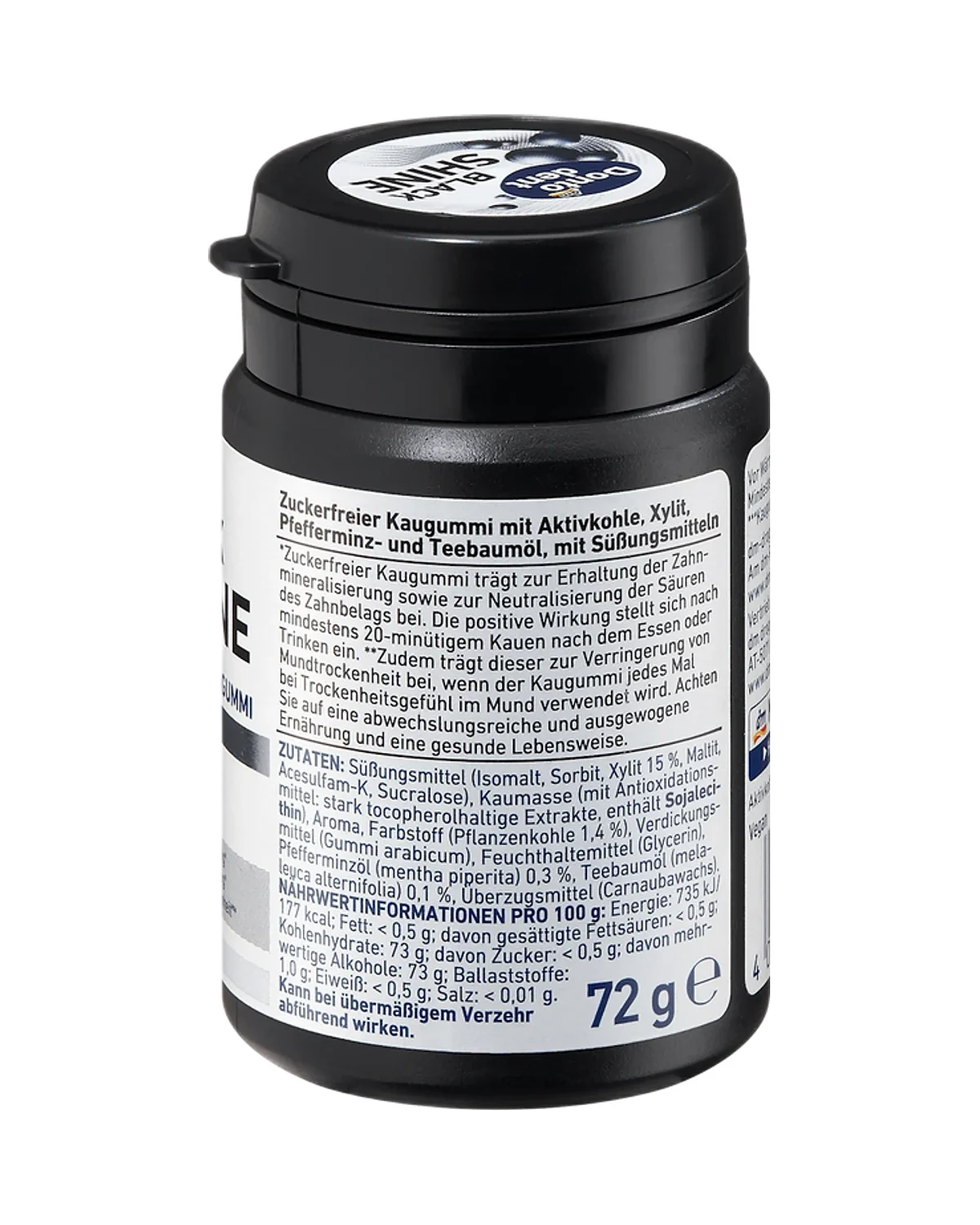 علكة Dontodent Black Shine، عبوة 50 قطعة